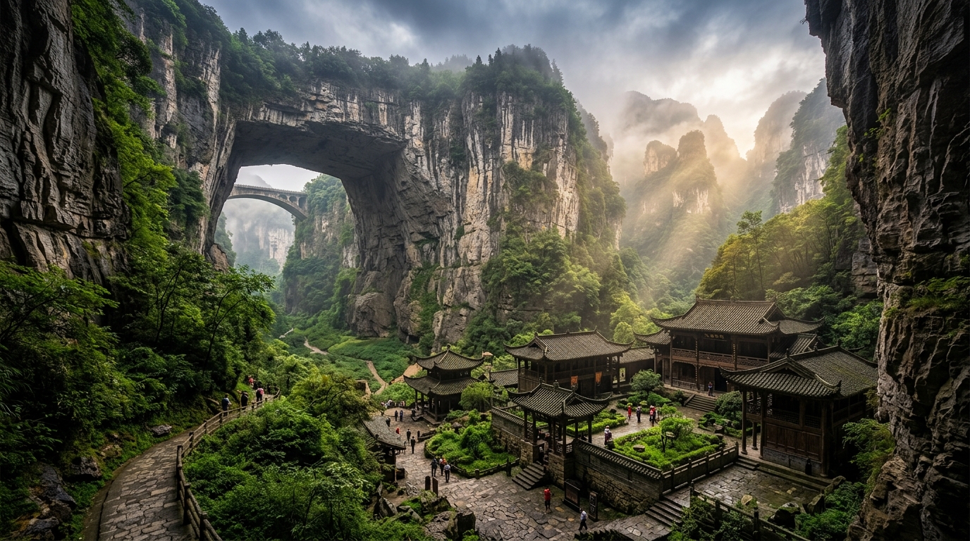 武隆天生三桥喀斯特地貌与天福官驿